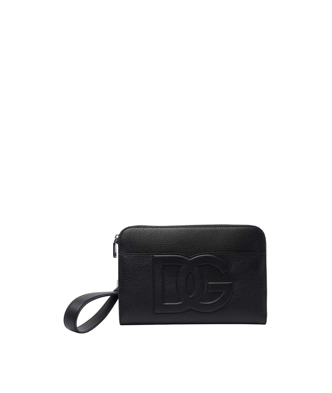 DOLCE&GABBANA Черная кожаная барсетка, фото 1