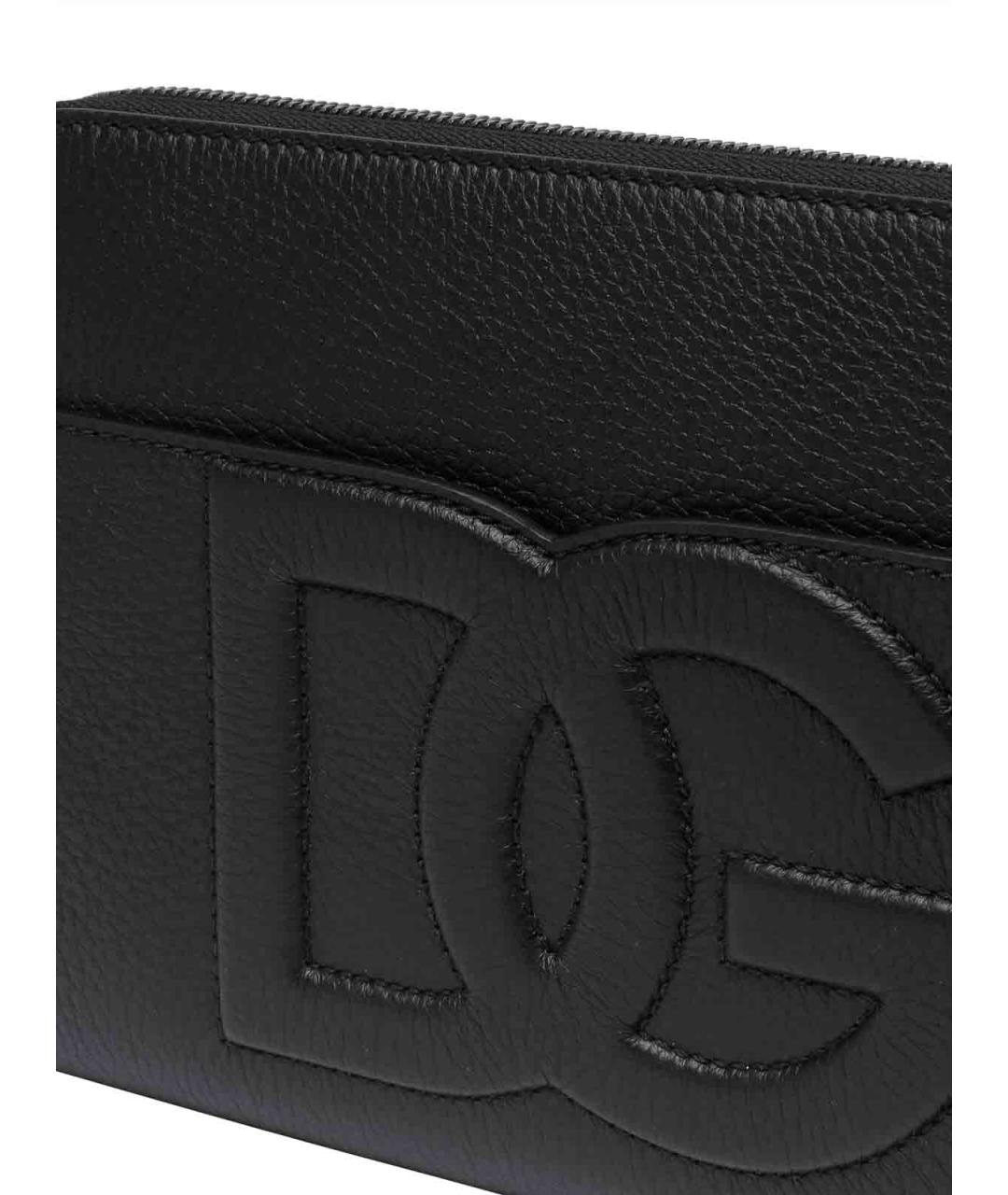 DOLCE&GABBANA Черная кожаная барсетка, фото 4