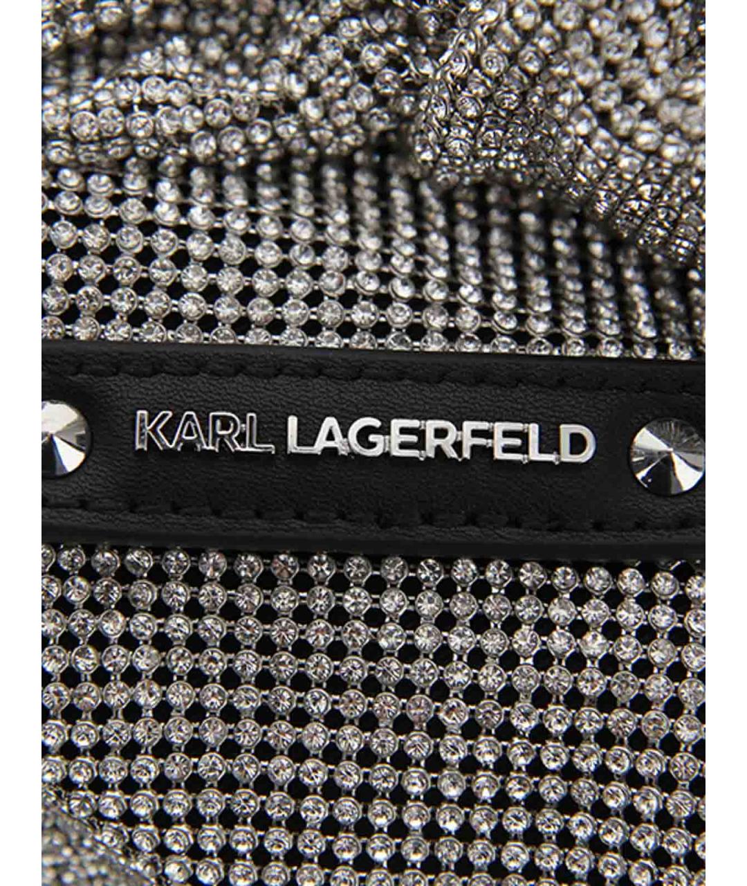 KARL LAGERFELD Серебряная синтетическая сумка тоут, фото 5