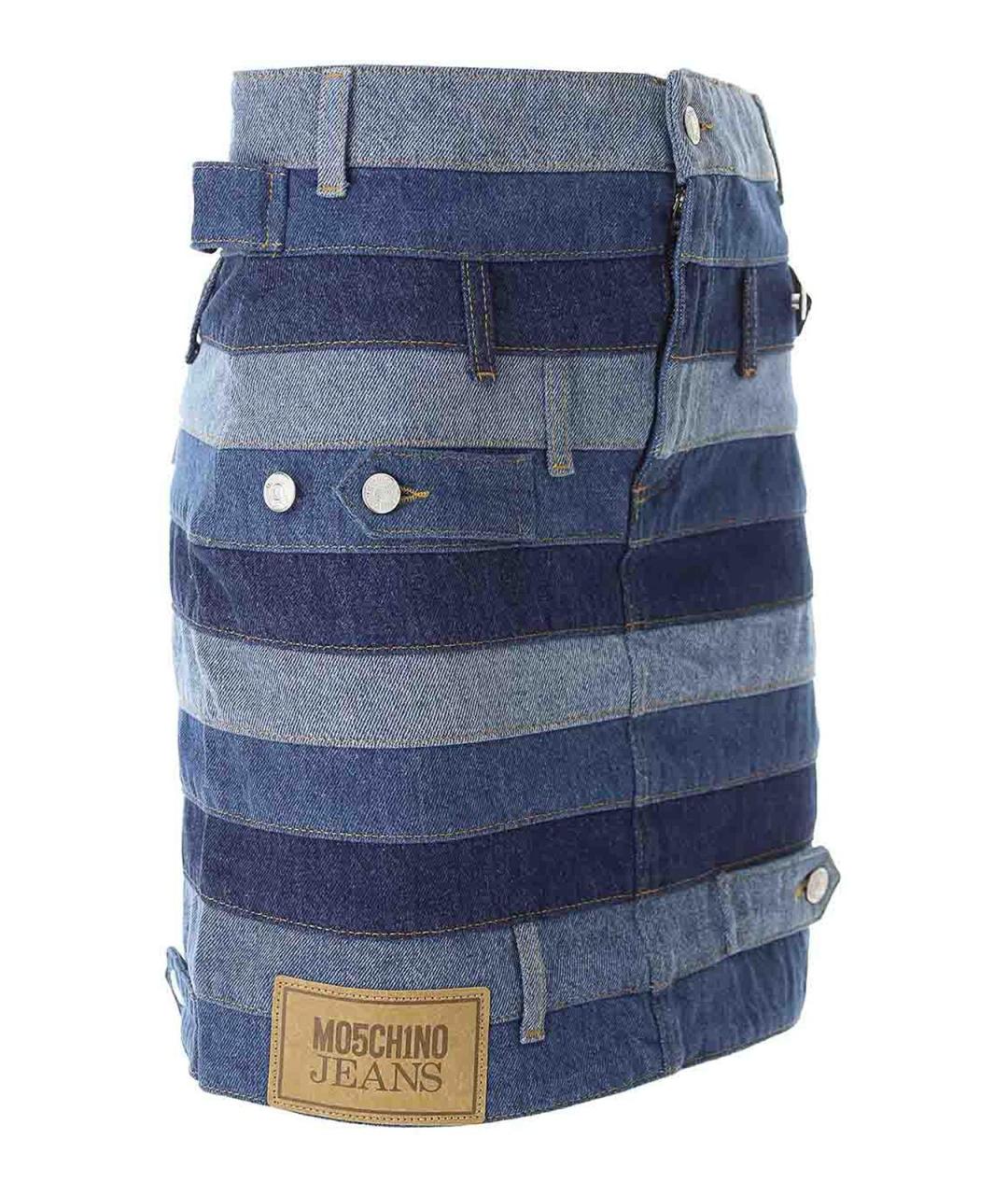 MOSCHINO JEANS Синяя хлопковая юбка миди, фото 2