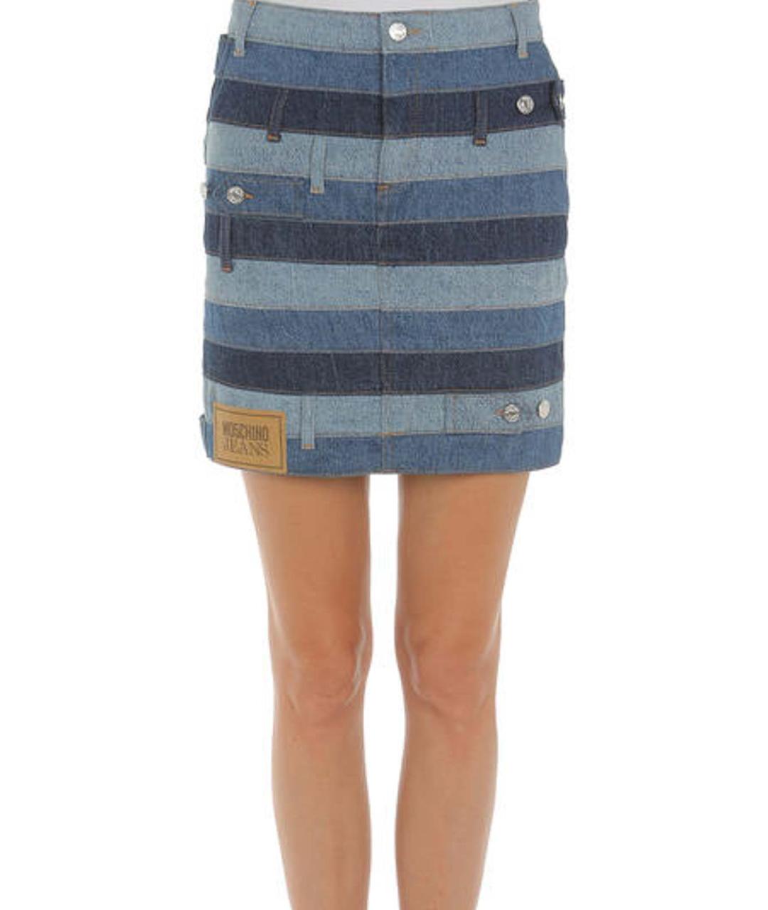 MOSCHINO JEANS Синяя хлопковая юбка миди, фото 3