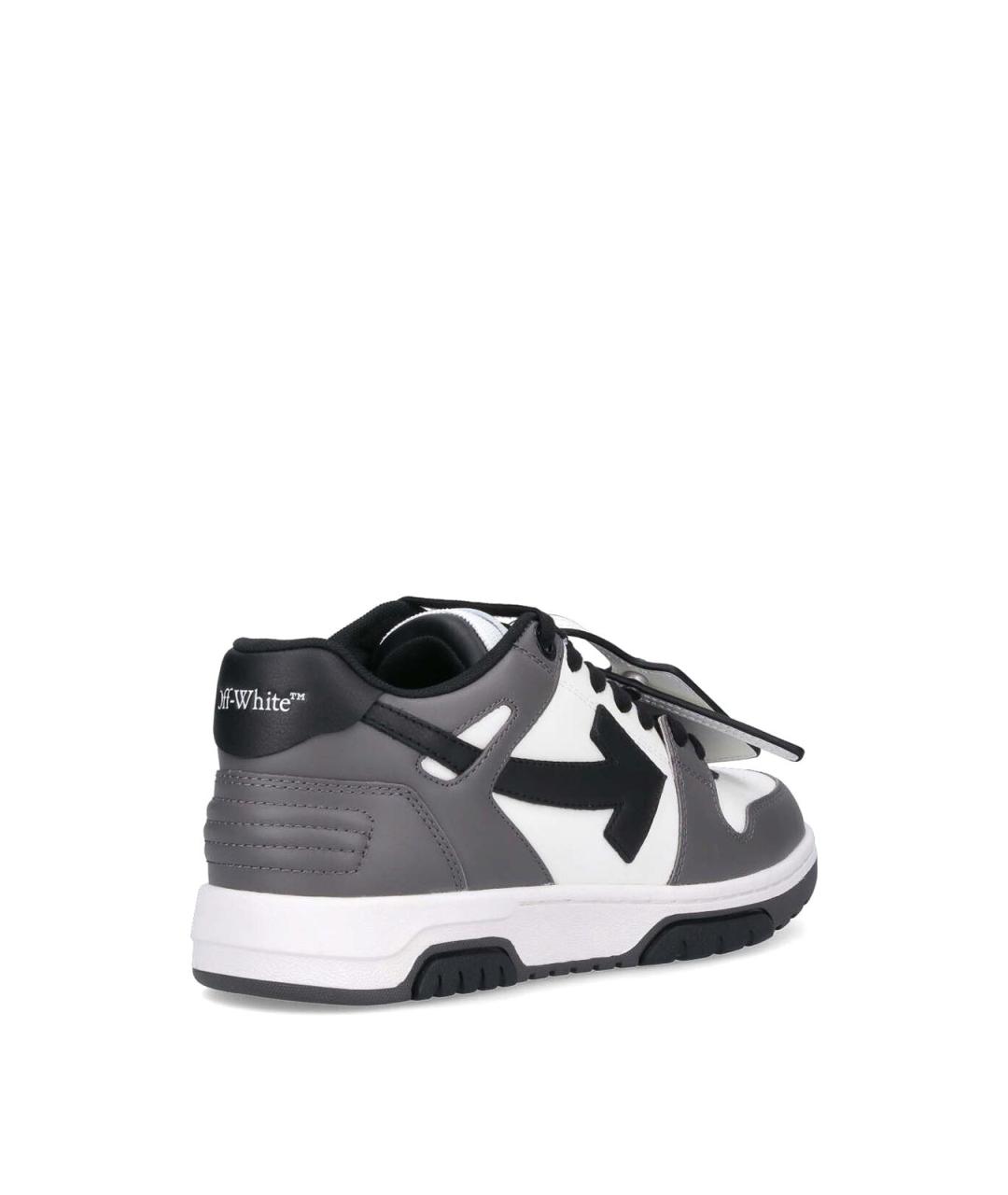 OFF-WHITE Серые кожаные низкие кроссовки / кеды, фото 4