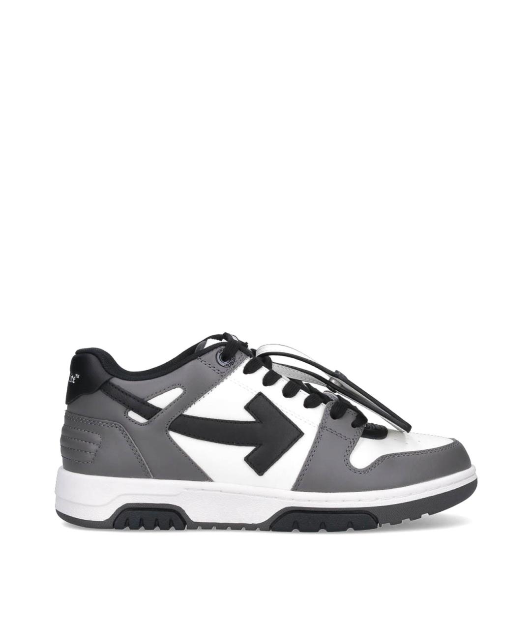 OFF-WHITE Серые кожаные низкие кроссовки / кеды, фото 1