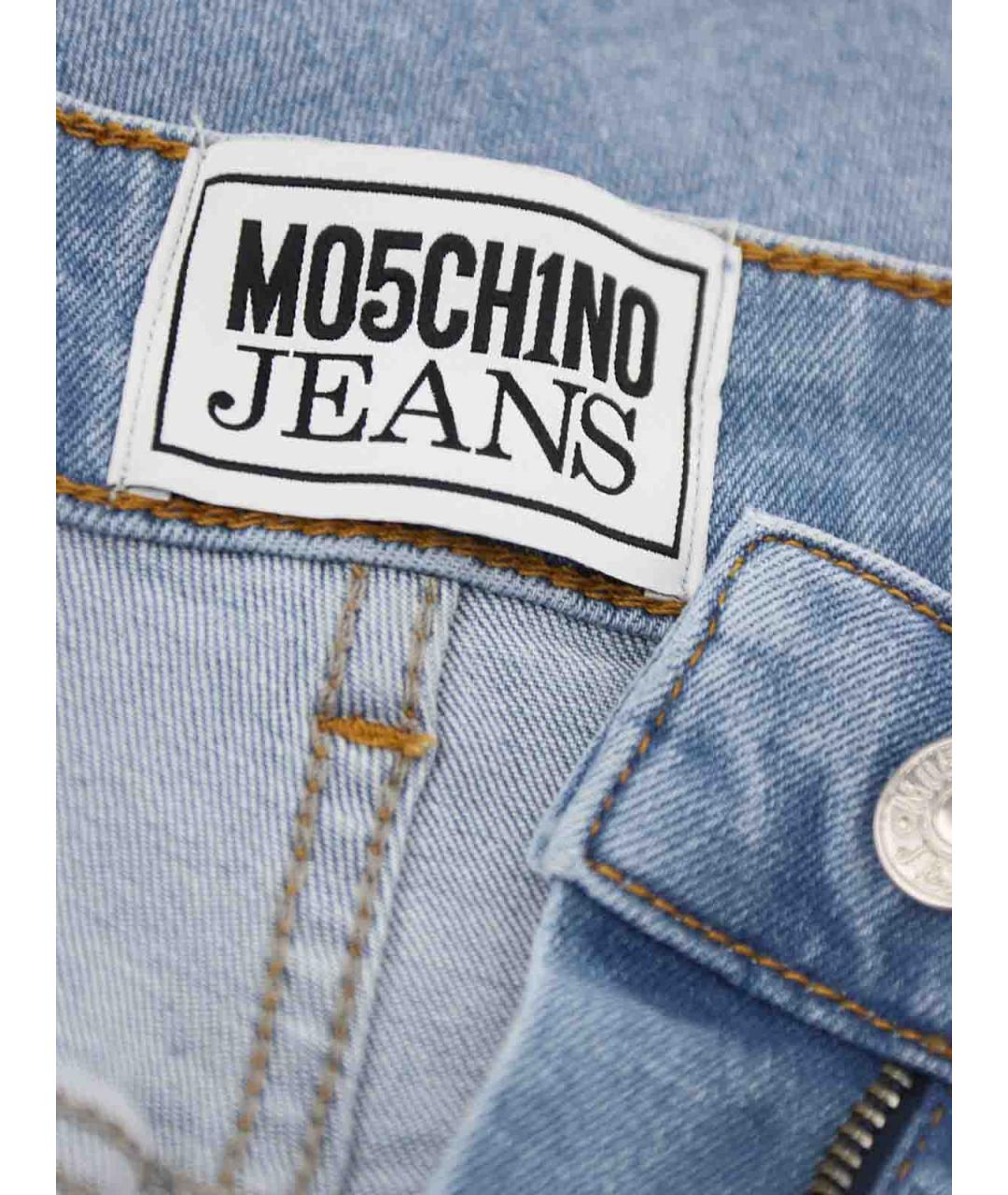 MOSCHINO JEANS Синие хлопковые прямые джинсы, фото 5
