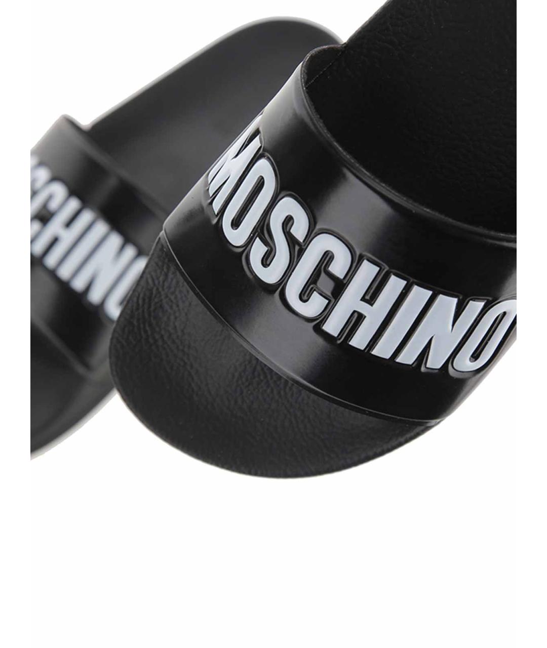 MOSCHINO Черные резиновые шлепанцы, фото 5