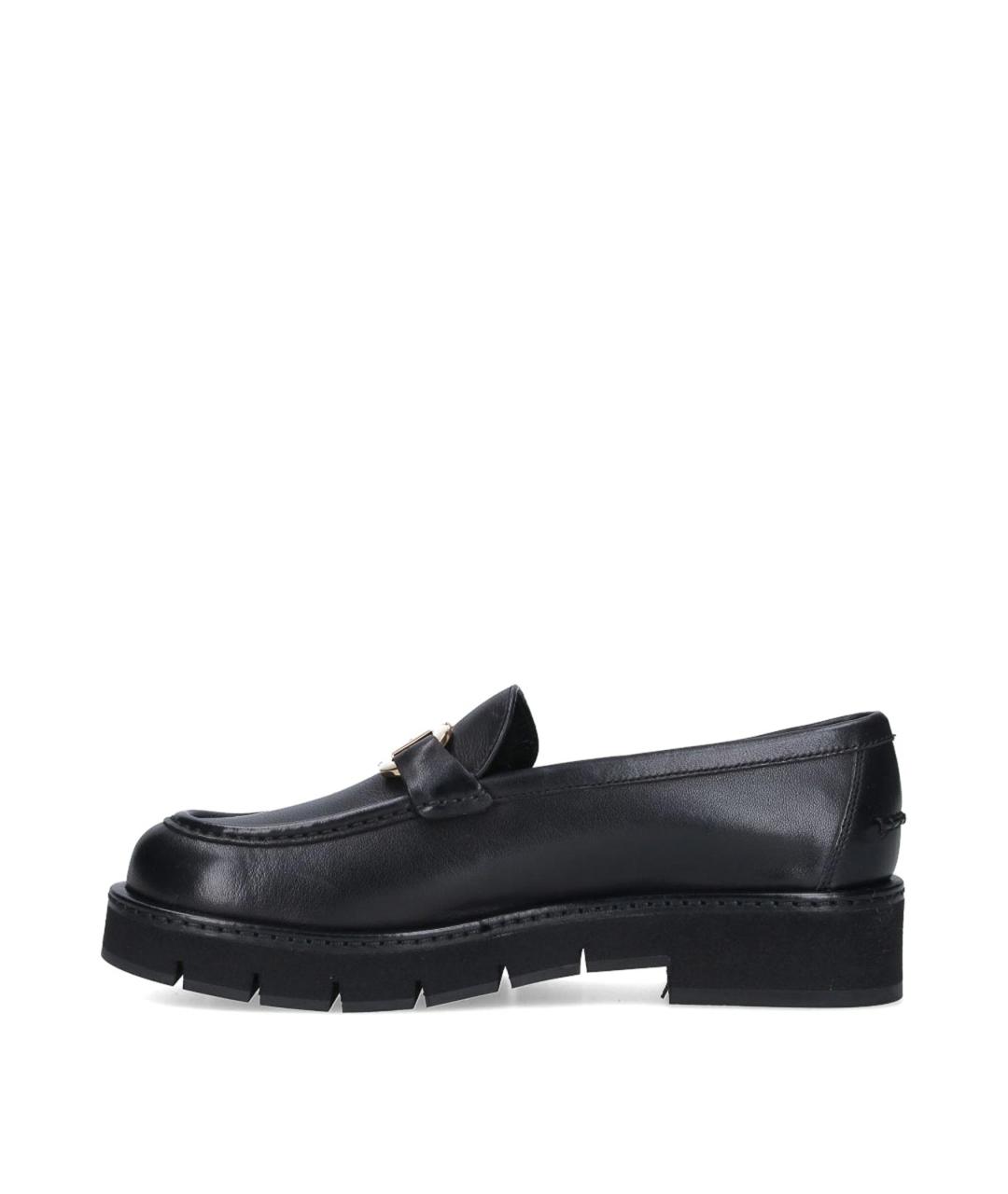 FERRAGAMO Черные кожаные лоферы, фото 3