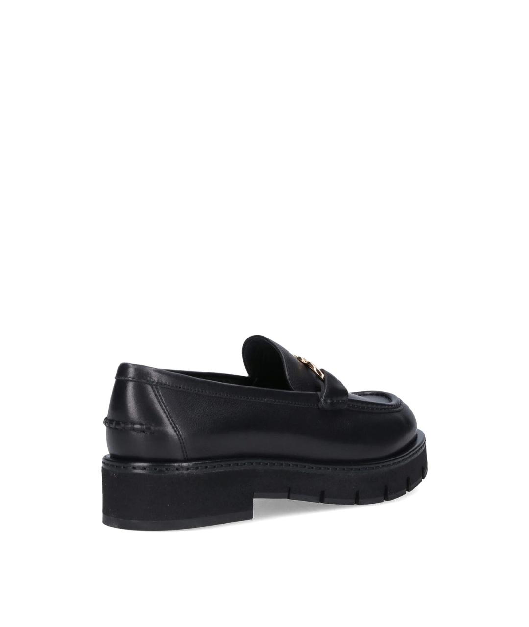 FERRAGAMO Черные кожаные лоферы, фото 4