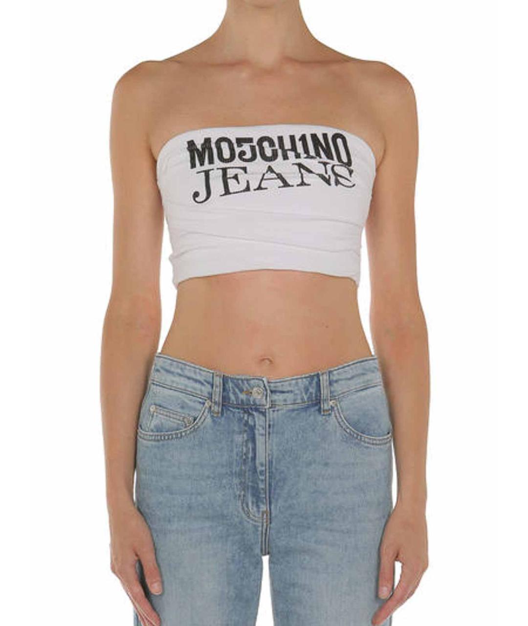 MOSCHINO JEANS Белая хлопковая майка, фото 2