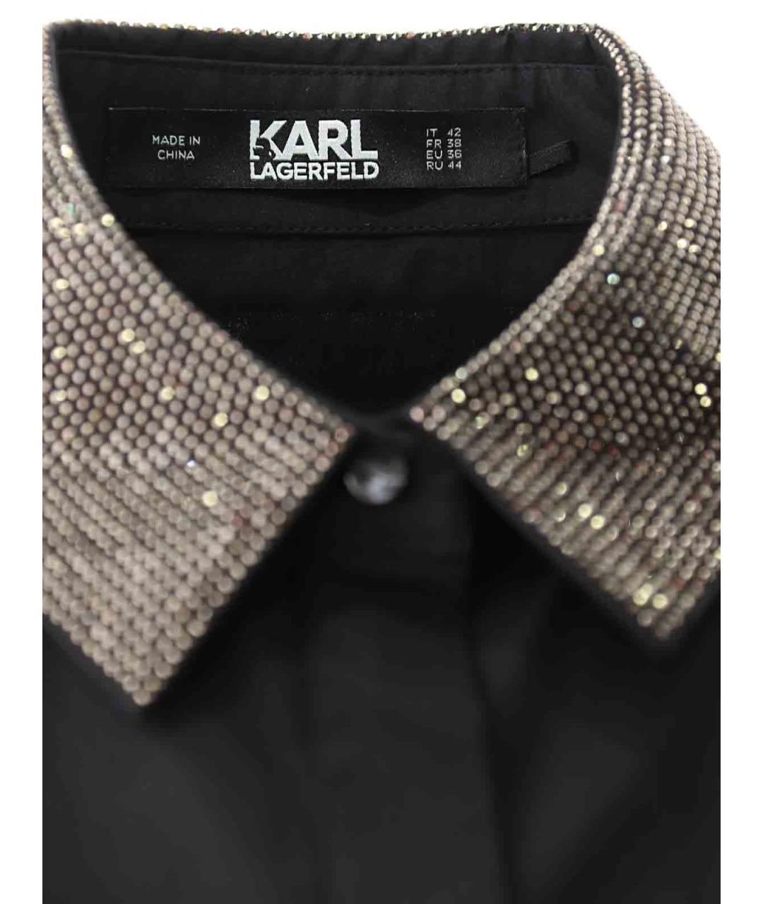 KARL LAGERFELD Черная хлопковая рубашка, фото 5