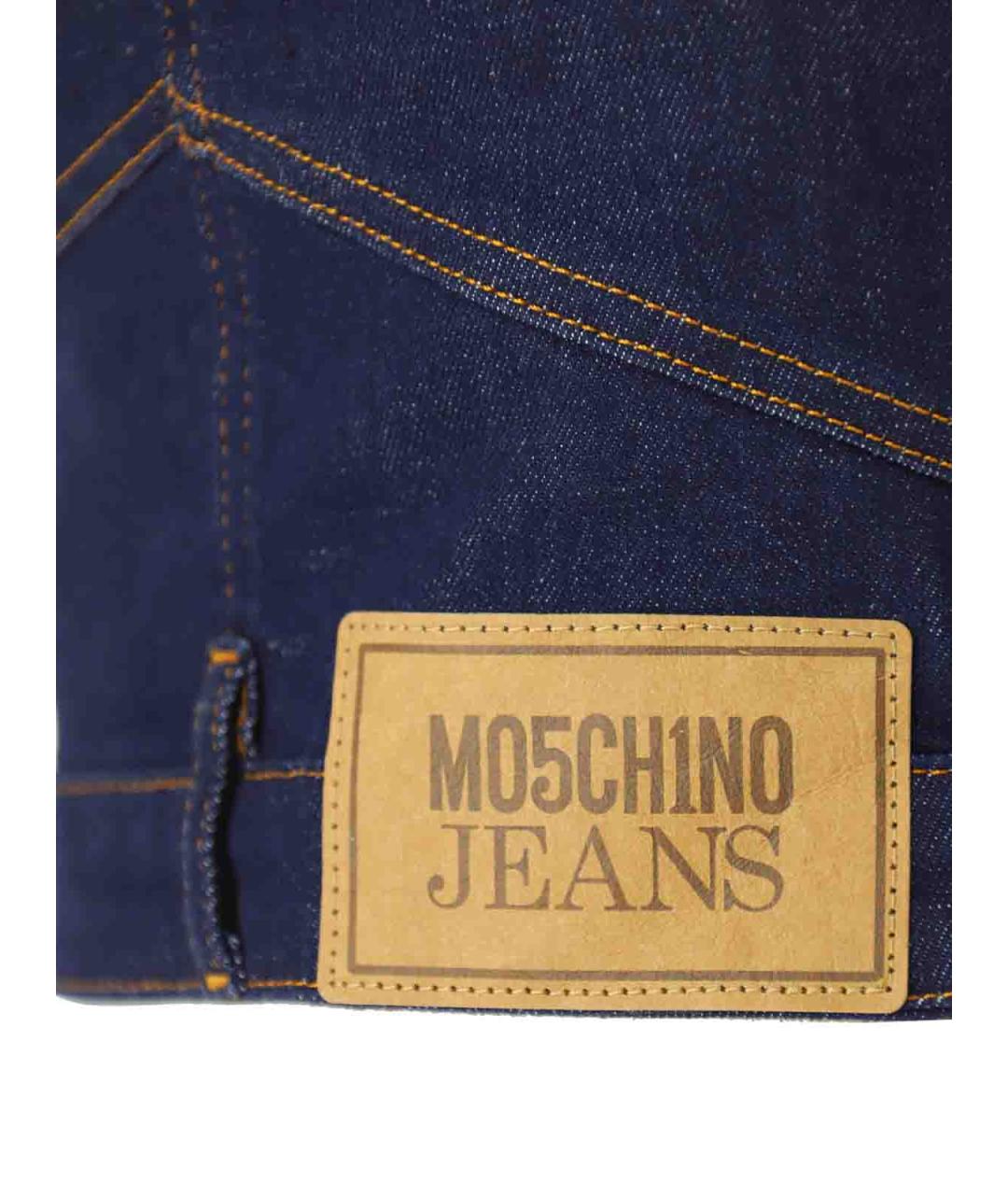 MOSCHINO JEANS Темно-синяя хлопко-эластановая майка, фото 4