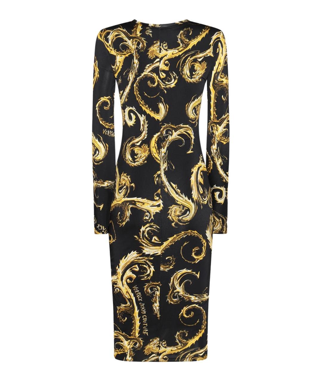 VERSACE JEANS COUTURE Черное вискозное повседневное платье, фото 2