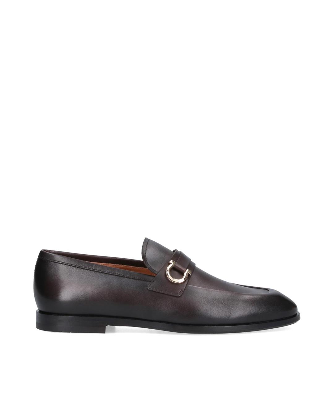 FERRAGAMO Коричневые кожаные лоферы, фото 1