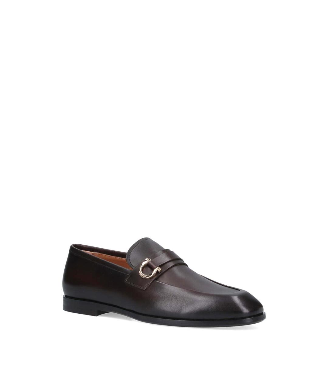 FERRAGAMO Коричневые кожаные лоферы, фото 2
