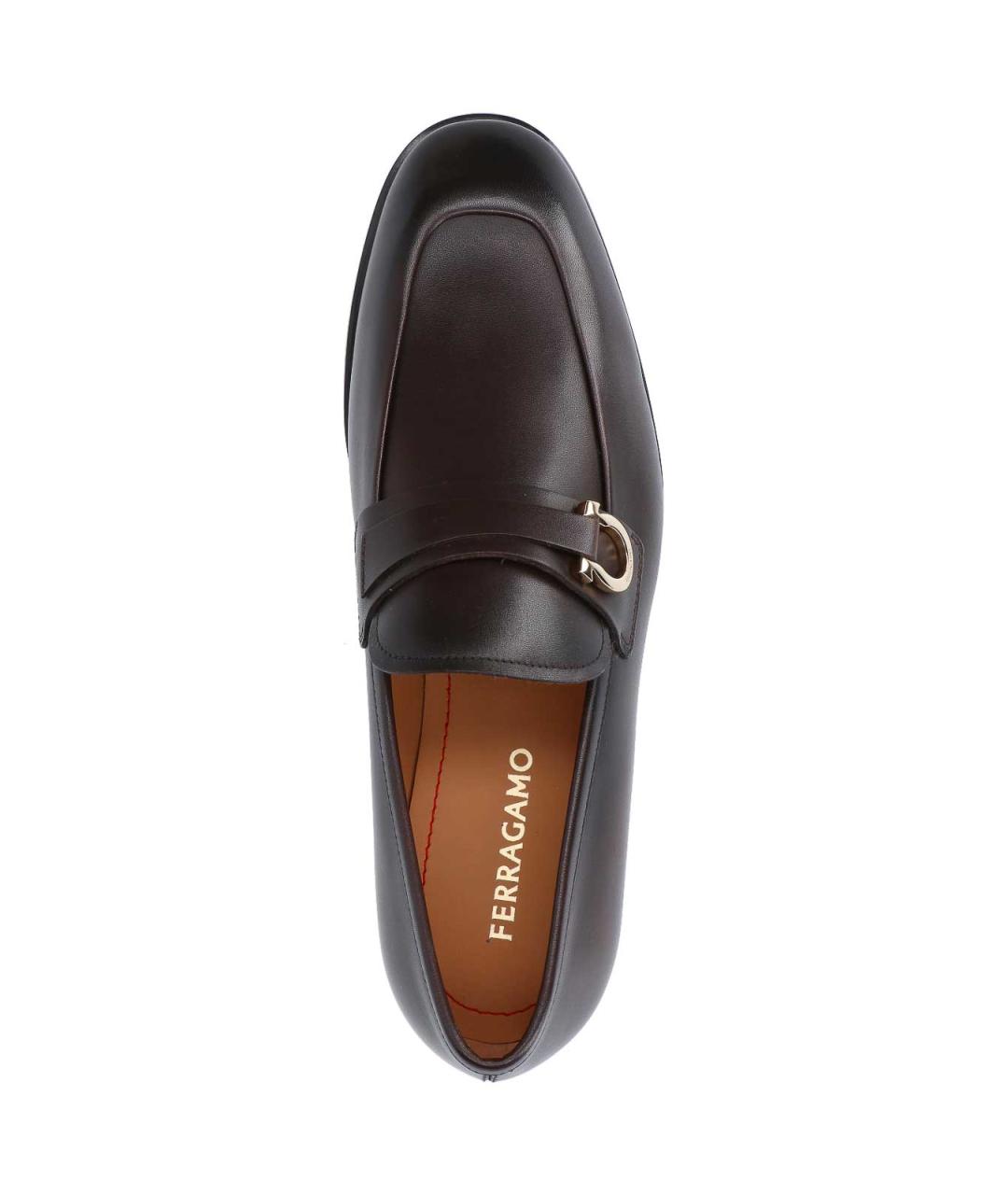 FERRAGAMO Коричневые кожаные лоферы, фото 5
