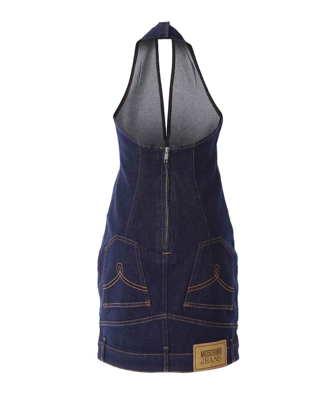 MOSCHINO JEANS Синее хлопковое платье, фото 3