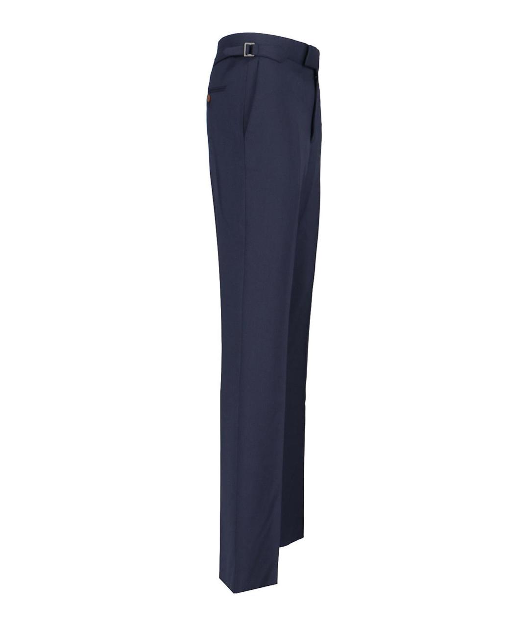 VIVIENNE WESTWOOD Синие шерстяные повседневные брюки, фото 3