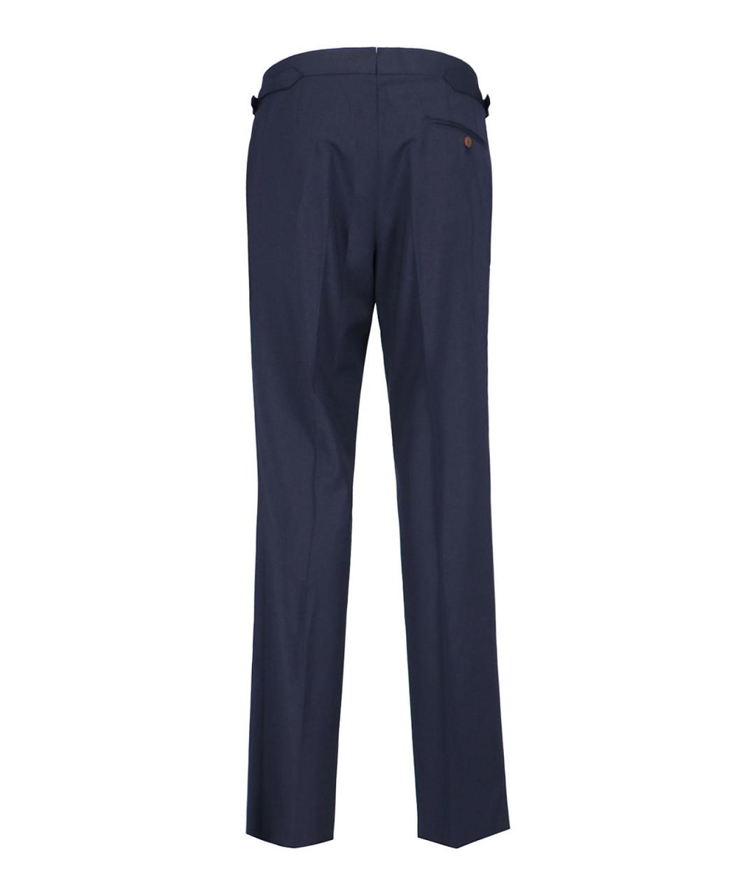 VIVIENNE WESTWOOD Синие шерстяные повседневные брюки, фото 2