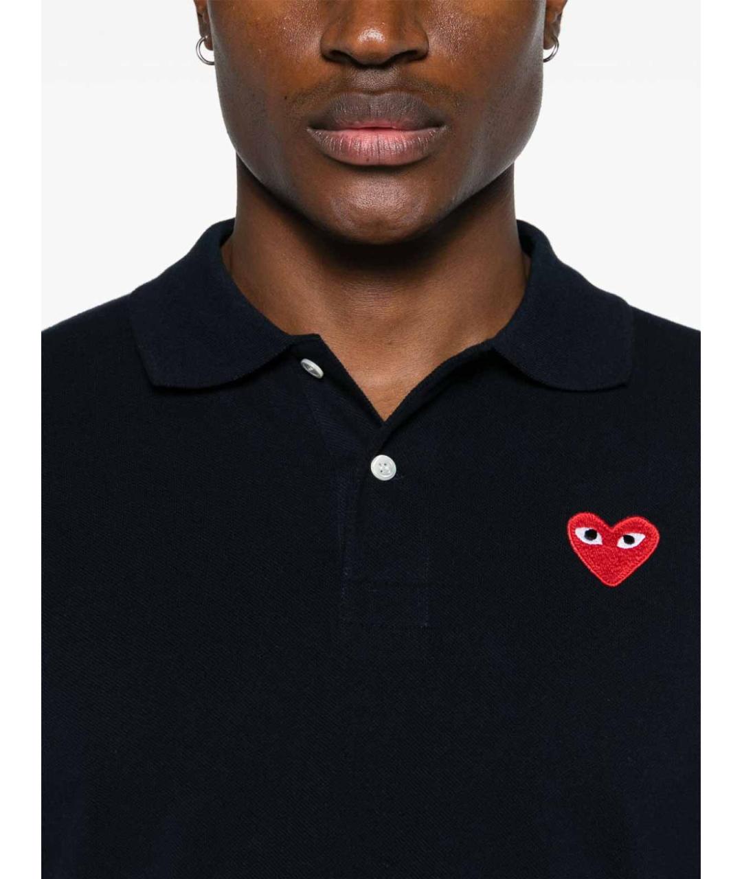 COMME DES GARÇONS Синяя хлопковая футболка, фото 3