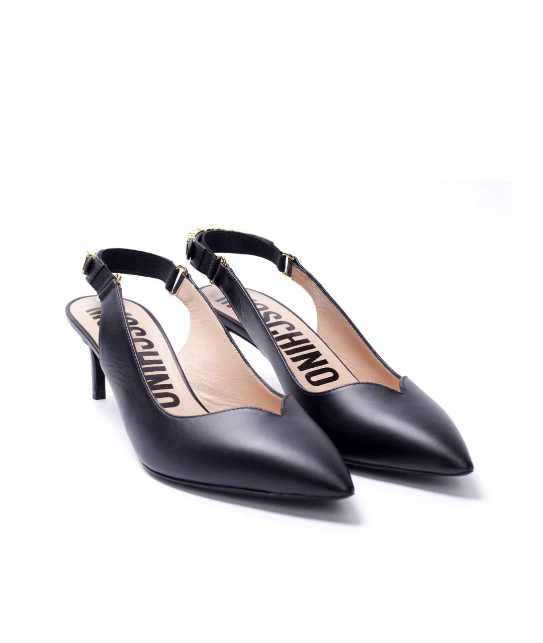 MOSCHINO Черные кожаные туфли, фото 2