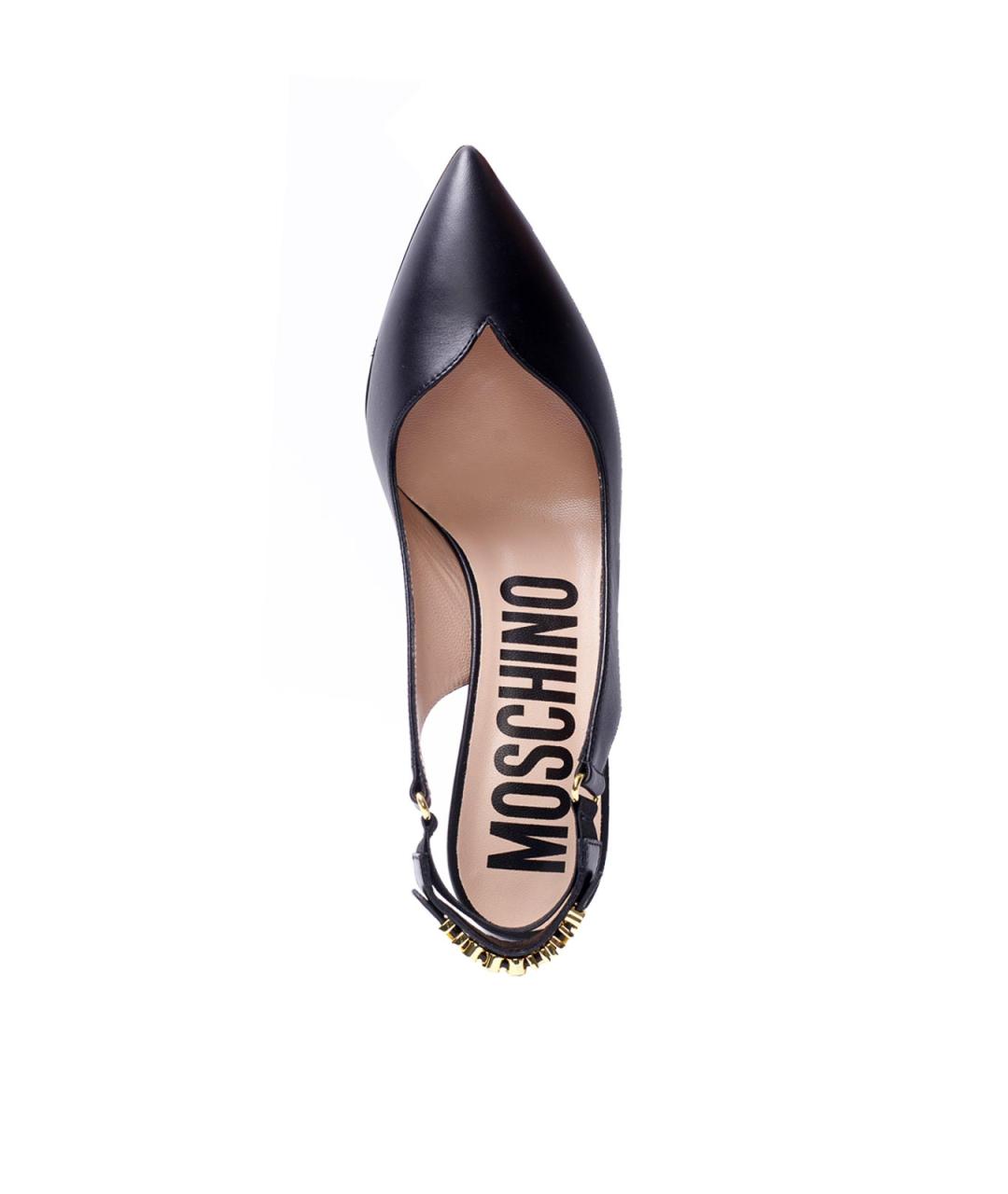 MOSCHINO Черные кожаные туфли, фото 4