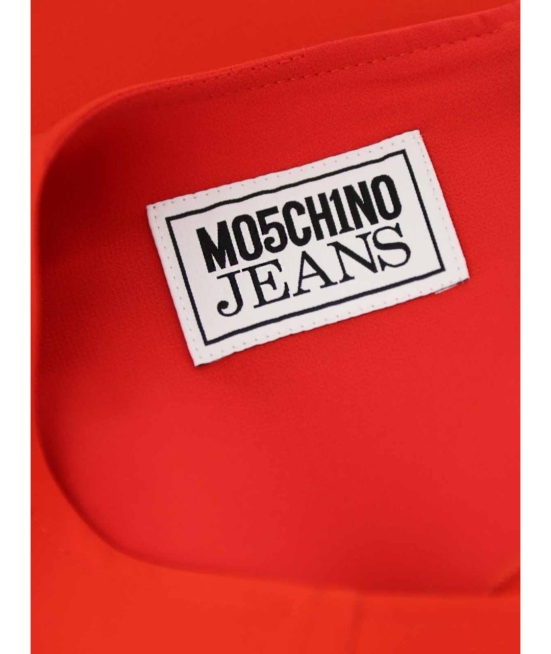 MOSCHINO JEANS Красное полиэстеровое коктейльное платье, фото 5