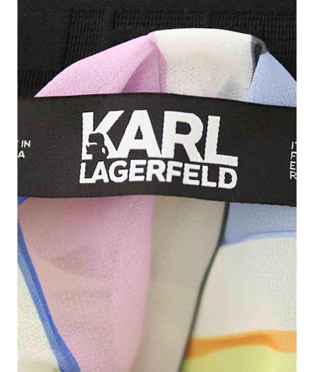 KARL LAGERFELD Мульти полиэстеровая юбка миди, фото 3