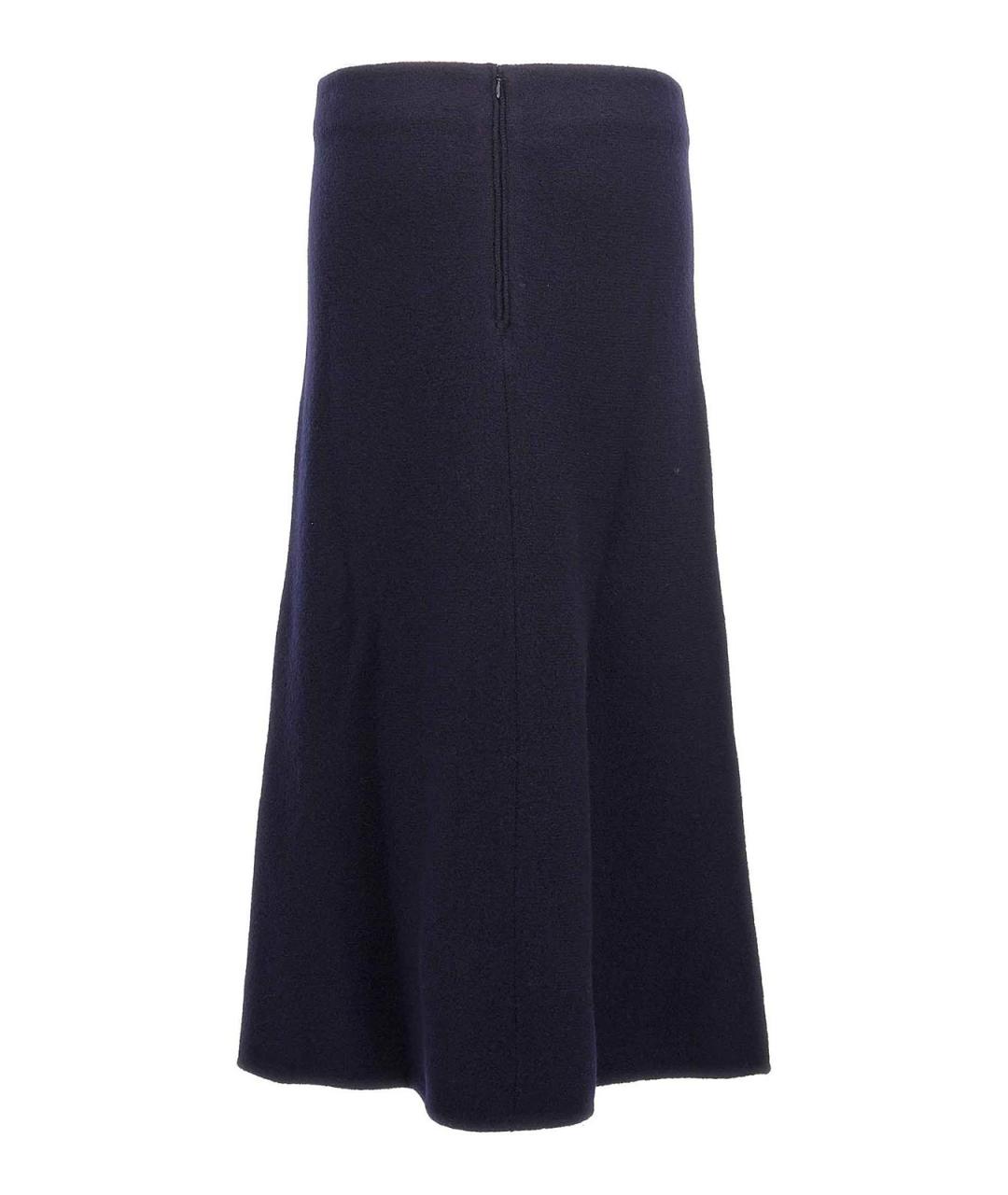 JIL SANDER Синяя шерстяная юбка макси, фото 2