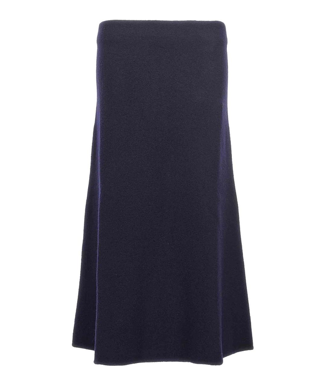 JIL SANDER Синяя шерстяная юбка макси, фото 1
