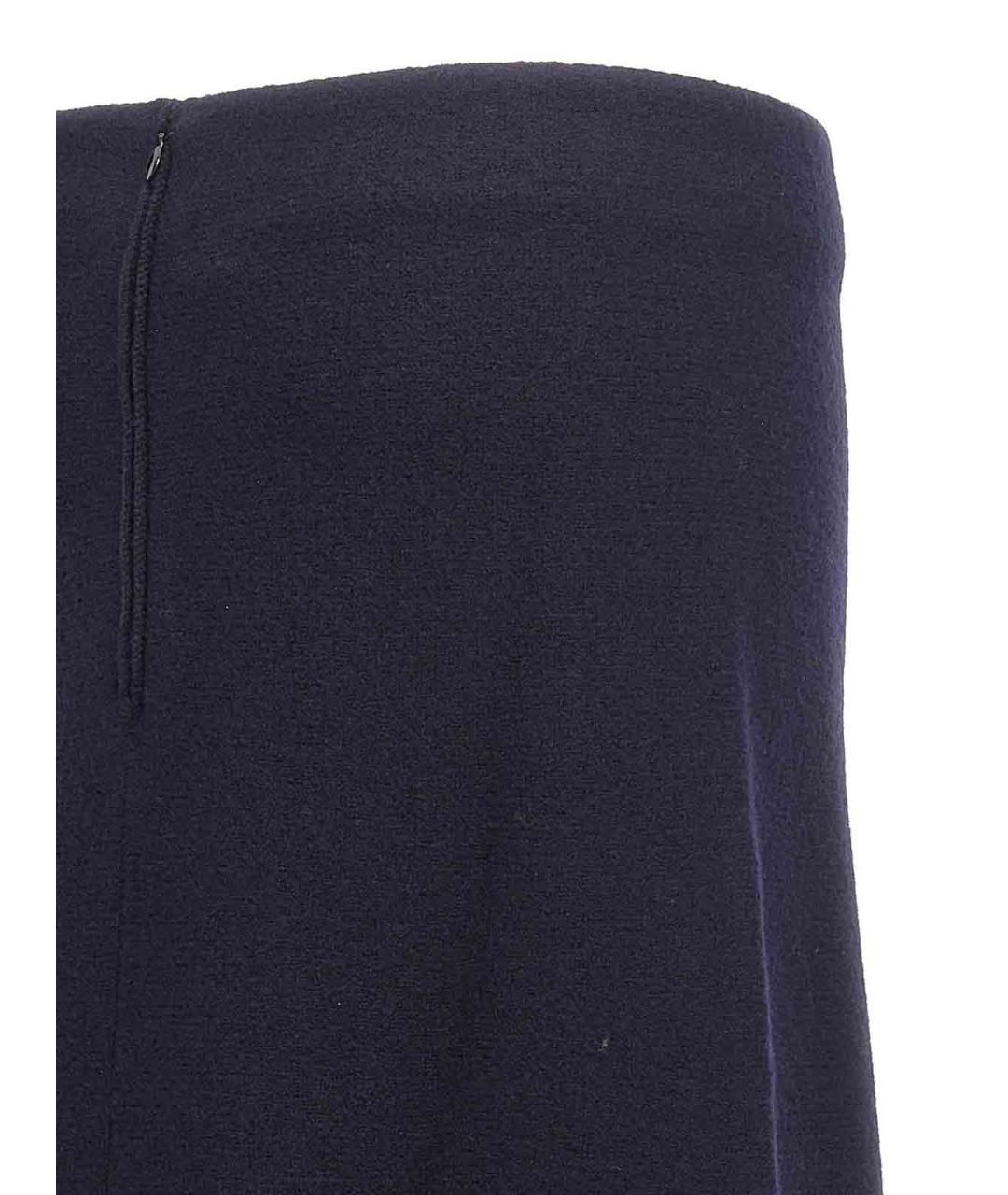 JIL SANDER Синяя шерстяная юбка макси, фото 4