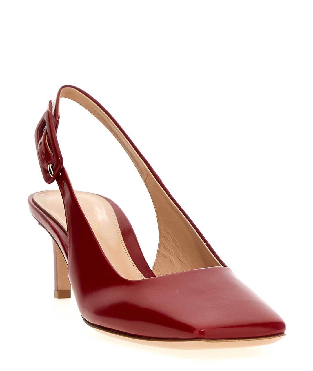 GIANVITO ROSSI Красные кожаные туфли, фото 2
