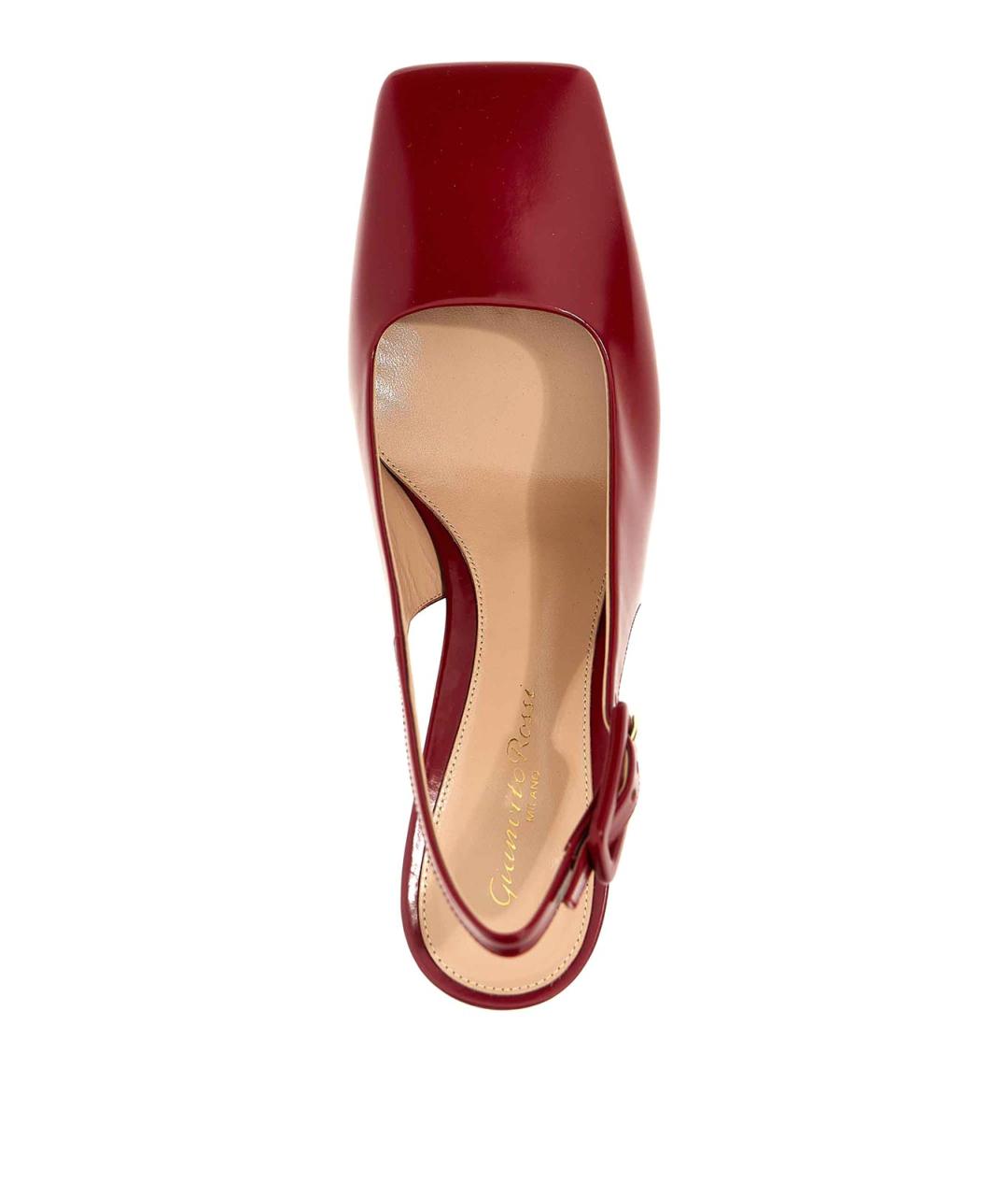 GIANVITO ROSSI Красные кожаные туфли, фото 4