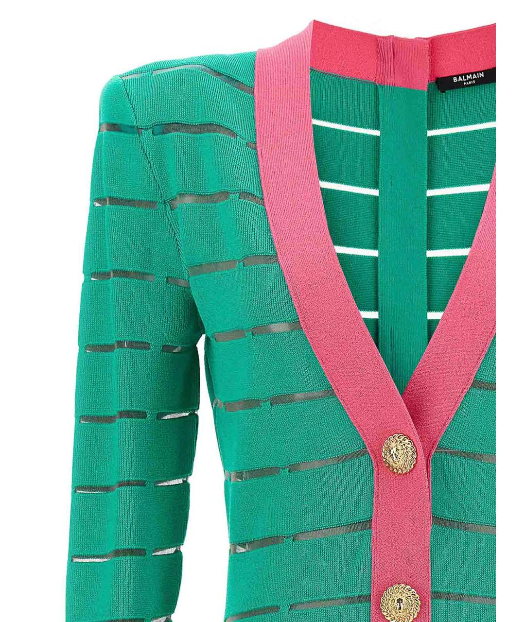 BALMAIN Зеленое вискозное повседневное платье, фото 3