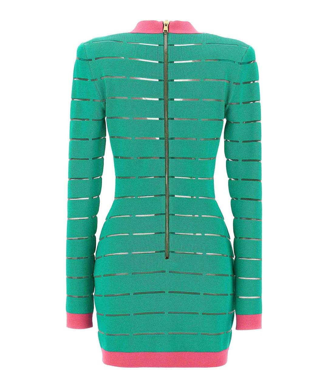 BALMAIN Зеленое вискозное повседневное платье, фото 2