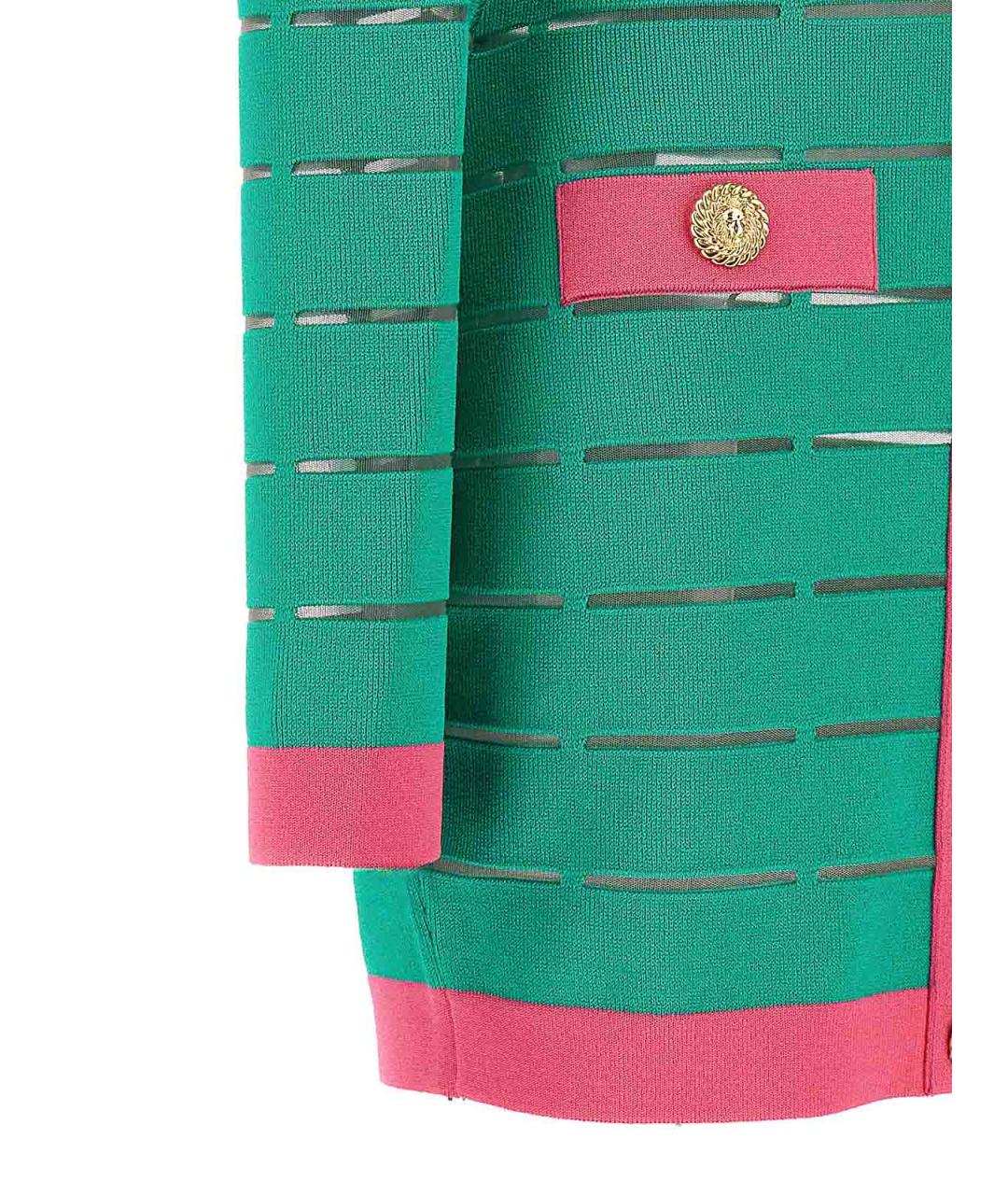 BALMAIN Зеленое вискозное повседневное платье, фото 4