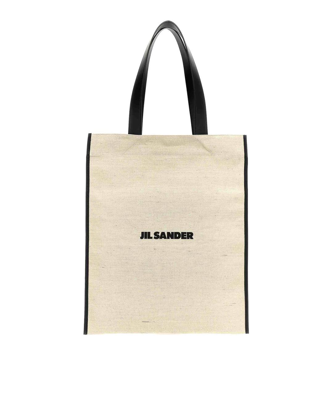 JIL SANDER Белая тканевая сумка на плечо, фото 1