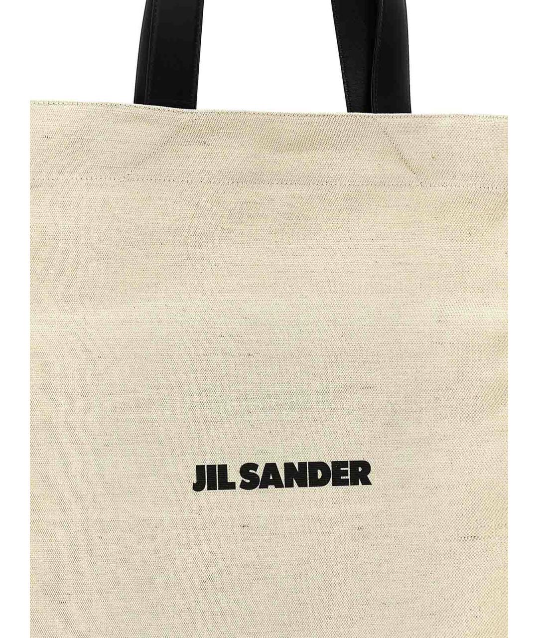 JIL SANDER Белая тканевая сумка на плечо, фото 3