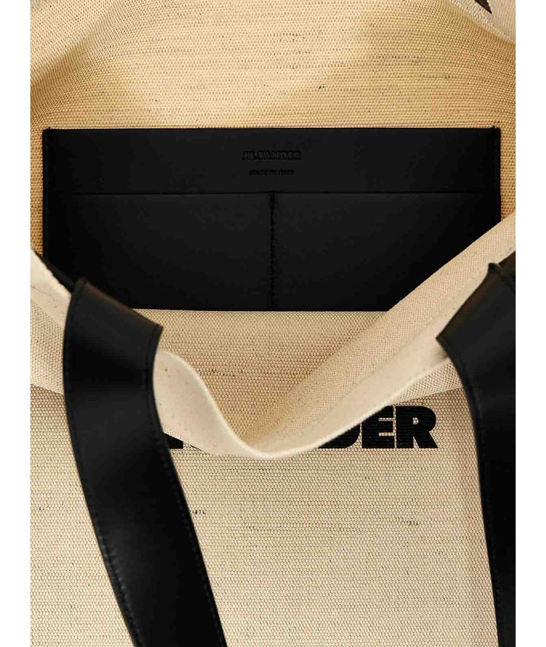 JIL SANDER Белая тканевая сумка на плечо, фото 4