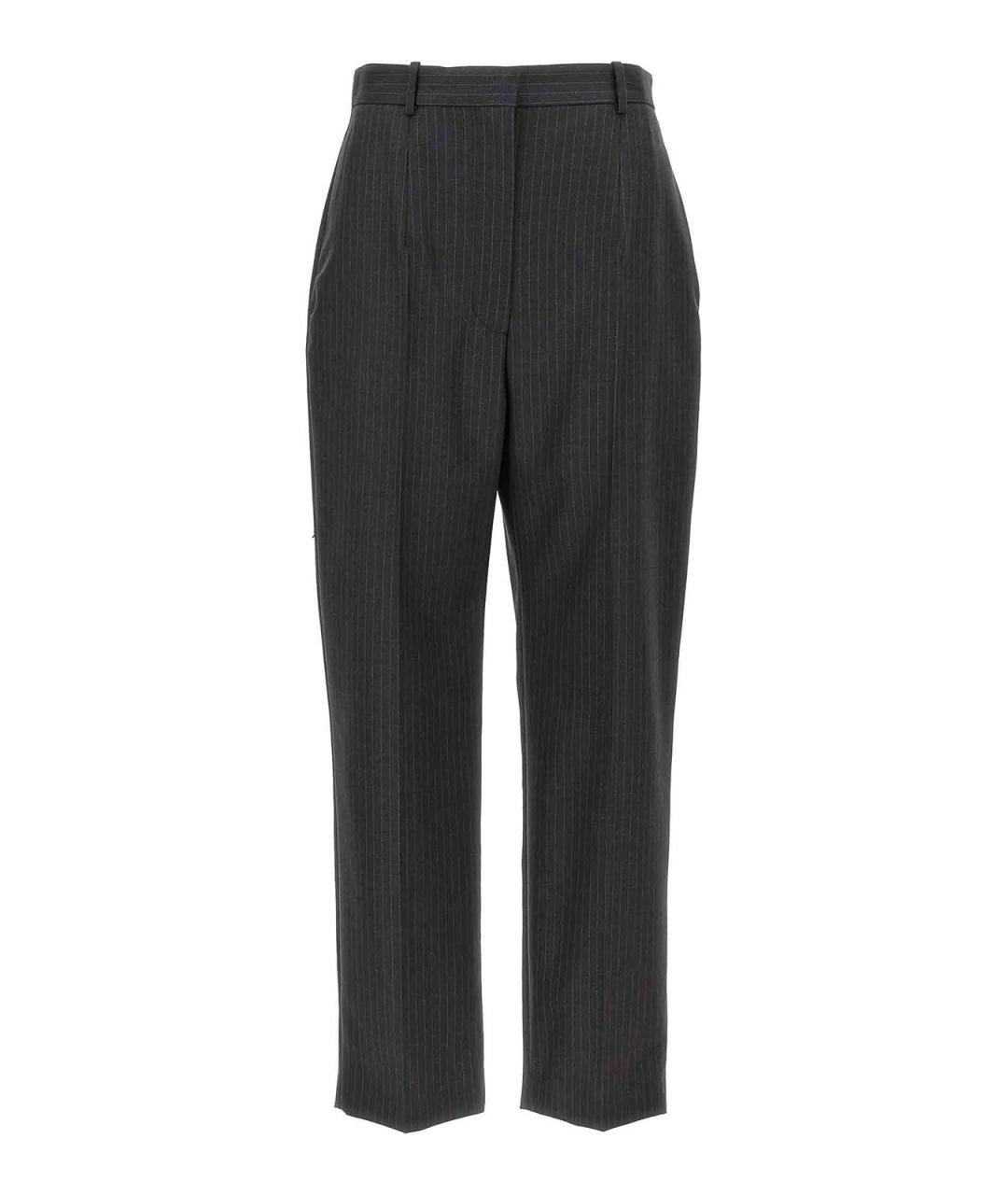 ALEXANDER MCQUEEN Серые шерстяные прямые брюки, фото 1