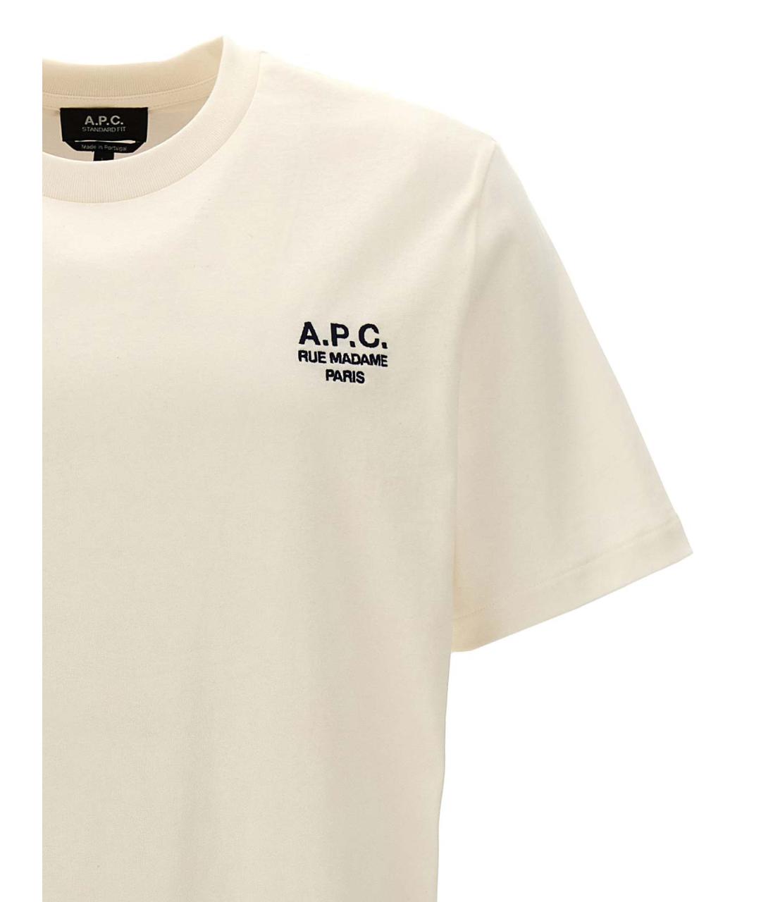A.P.C. Белая хлопковая футболка, фото 3