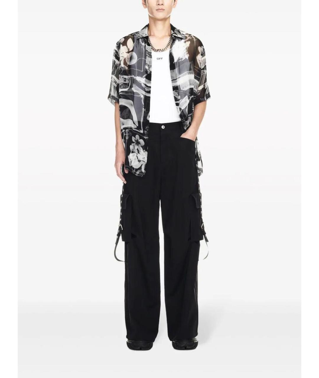 OFF-WHITE Черные хлопковые повседневные брюки, фото 2