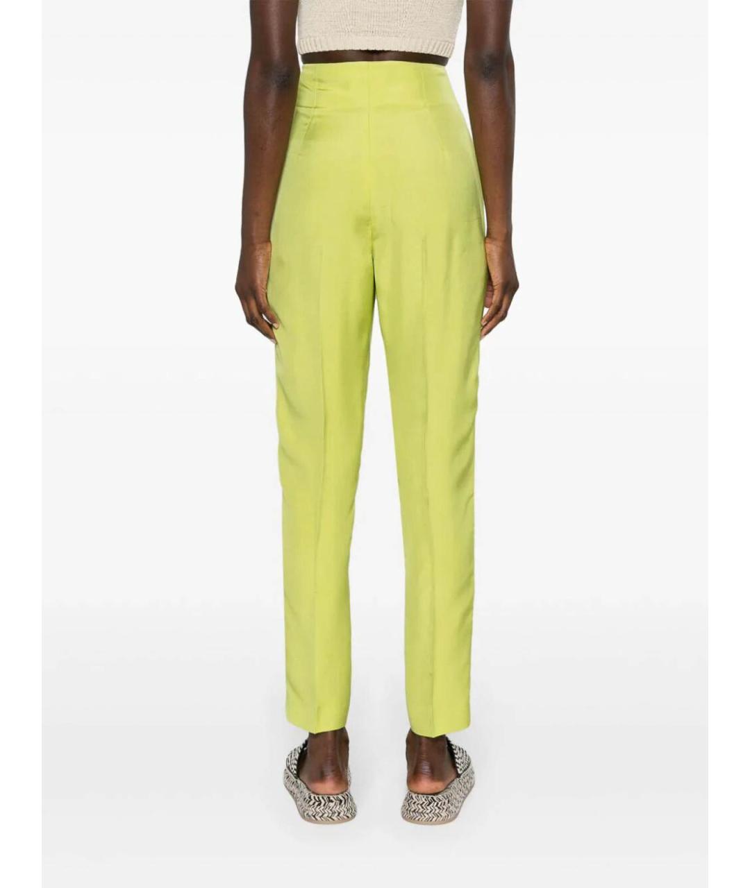POLO RALPH LAUREN Салатовые шелковые брюки широкие, фото 5