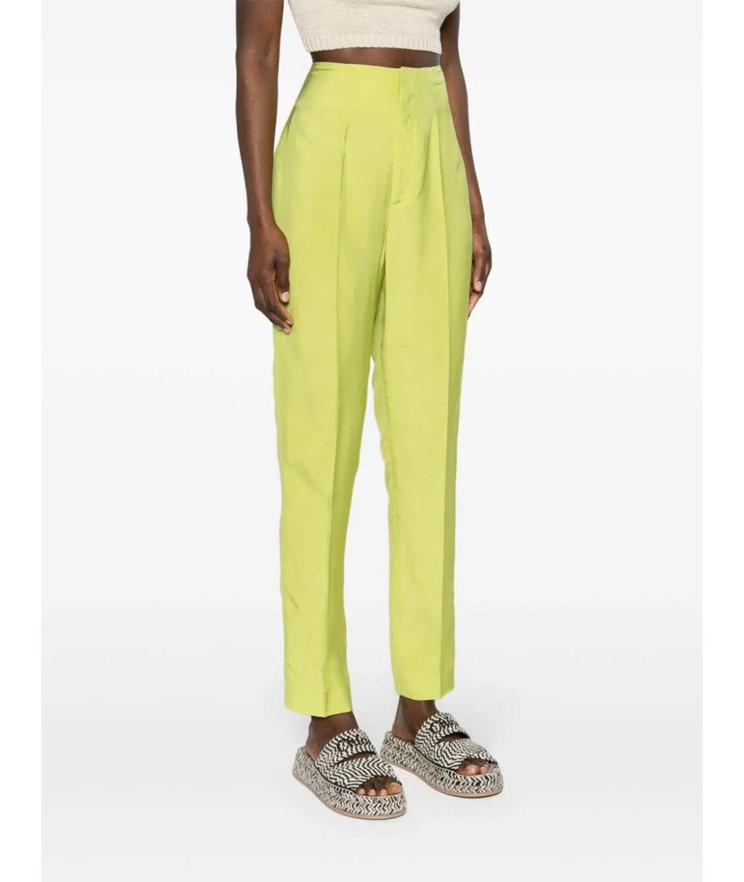 POLO RALPH LAUREN Салатовые шелковые брюки широкие, фото 4