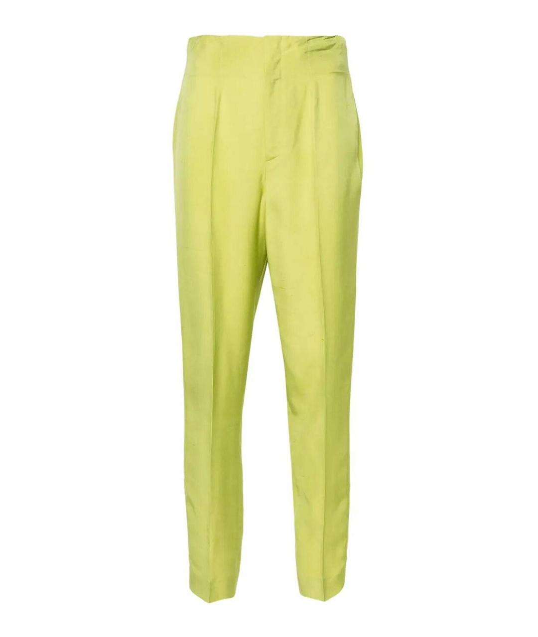 POLO RALPH LAUREN Салатовые шелковые брюки широкие, фото 1