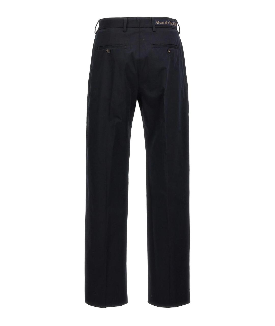ALEXANDER MCQUEEN Синие хлопковые повседневные брюки, фото 2
