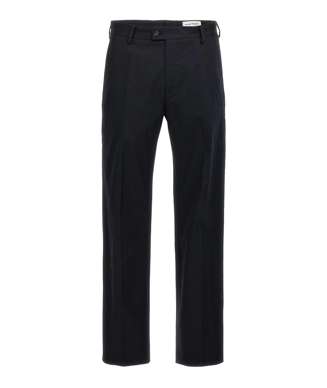 ALEXANDER MCQUEEN Синие хлопковые повседневные брюки, фото 1