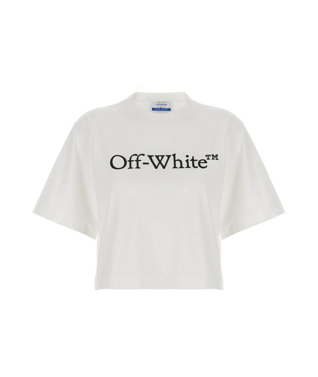 OFF-WHITE Белая хлопковая футболка, фото 1