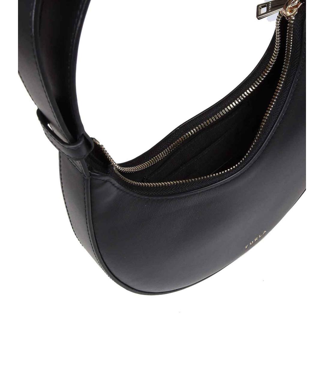 FURLA Черная кожаная сумка через плечо, фото 3