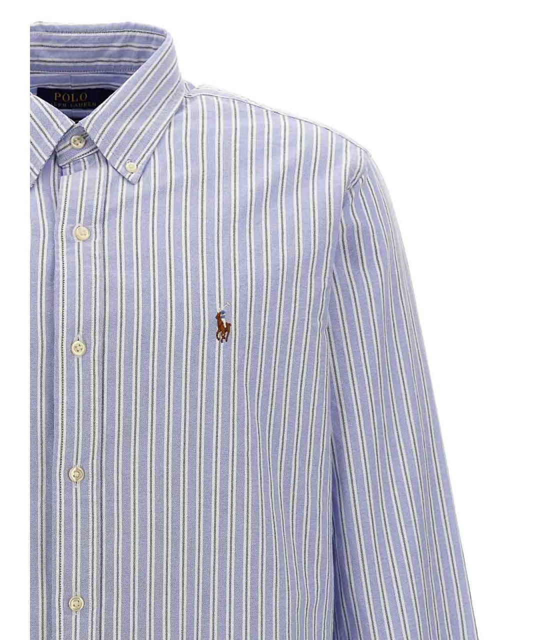 POLO RALPH LAUREN Голубая хлопковая классическая рубашка, фото 3