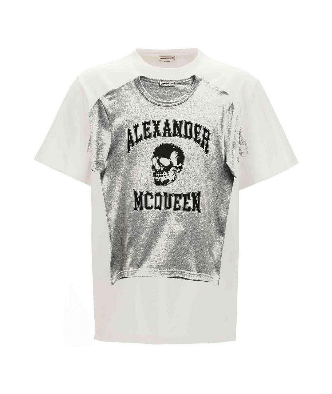 ALEXANDER MCQUEEN Белая хлопковая футболка, фото 1