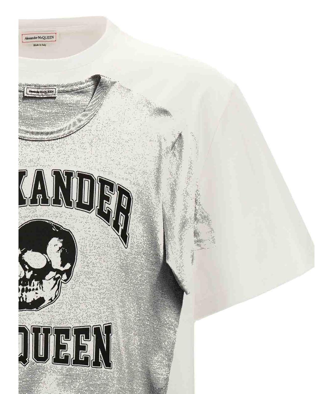 ALEXANDER MCQUEEN Белая хлопковая футболка, фото 3